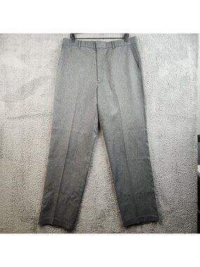 VTG Levi's Action Slacks Pants Mens 36x34 Gray Flat Front Dress Polyester Office